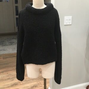 Something Navy Black Rolled Neck Sweater
